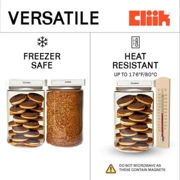 Cliik Magnetic Stackable Kitchen Containers - 3-Pack
