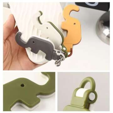 Generic Elephant Mobile Phone Holder Keychain,Creative Phone Holder Elephant,Cute Elephant Cell Phone Stand,Plastic Elephant Cell Phone Holder 3 pcs Color (3pcs)