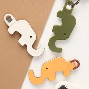 Generic Elephant Mobile Phone Holder Keychain,Creative Phone Holder Elephant,Cute Elephant Cell Phone Stand,Plastic Elephant Cell Phone Holder 3 pcs Color (3pcs)