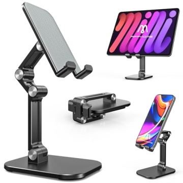 APPHOME Adjustable Phone Stand for Desk - Foldable, Portable, and Durable Cell Phone Holder with Str...