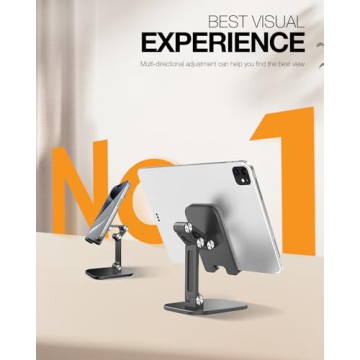 APPHOME Adjustable Phone Stand for Desk - Foldable, Durable