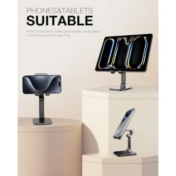 APPHOME Adjustable Phone Stand for Desk - Foldable, Durable