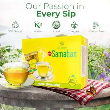 SAMAHAN Ayurvedic Herbal Tea Packets - Sri Lankan Ceylon Blend with 14 Natural Herbs Including Ginger, Black Pepper & More, Herbal Tea Bags for Wellness, Relaxation & Daily Comfort - 100 Count