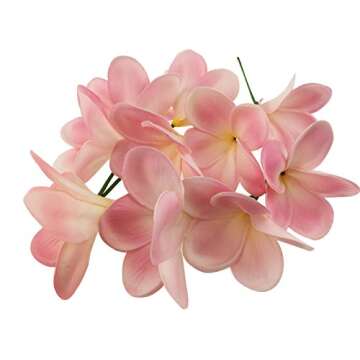 Winterworm Bunch of 10 PU Real Touch Lifelike Artificial Plumeria Frangipani Flower Bouquets Wedding...
