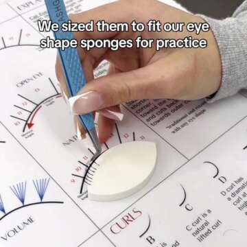 BELLEMORY 20pc Lash Sponges for Practice, Eye Shape Sponge, Practice Sponges For Eyelash Extensions,...