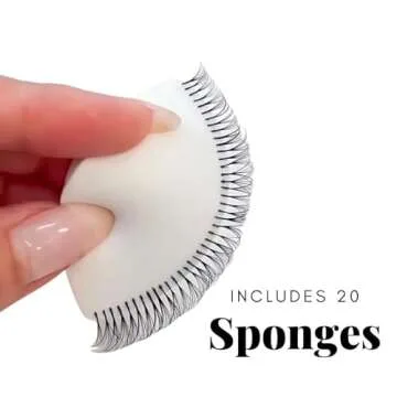 BELLEMORY 20pc Lash Sponges for Practice, Eye Shape Sponge, Practice Sponges For Eyelash Extensions, Lash Mapping Chart Sponge, Lash Map Sponge, Lash Training Sponge