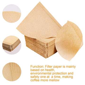 Coffee Filters #1 Cone Paper, 1-2 Cup, 4 Packs, Total 160 Sheets, Natural Paper Coffee Filter