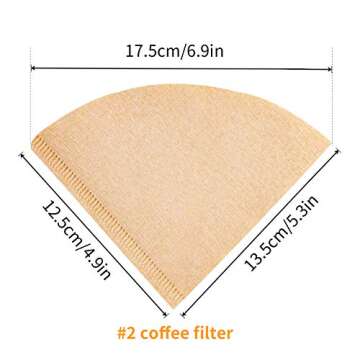 Coffee Filters #1 Cone Paper, 1-2 Cup, 4 Packs, Total 160 Sheets, Natural Paper Coffee Filter
