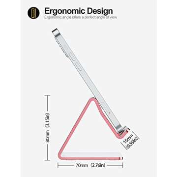 Urmust Desk Cell Phone Stand Holder Aluminum Phone Dock Cradle Compatible with Switch for iPhone 14 13 12 11 Pro Xs Xs Max Xr X 8 7 6 6s Plus 5, Office Decor Accessories Desk (Rose Gold)