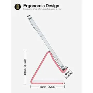 Urmust Desk Cell Phone Stand Holder Aluminum Phone Dock Cradle Compatible with Switch for iPhone 14 13 12 11 Pro Xs Xs Max Xr X 8 7 6 6s Plus 5, Office Decor Accessories Desk (Rose Gold)