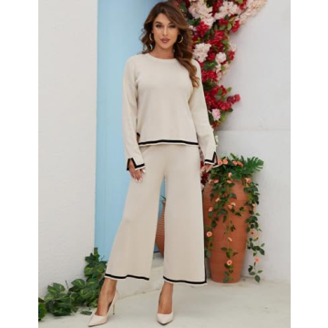 Gihuo Women's 2 Piece Knit Lounge Set for Comfort and Style