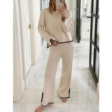 Gihuo Women's 2 Piece Knit Lounge Set for Comfort and Style