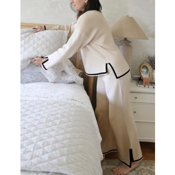 Gihuo Women's 2 Piece Knit Lounge Set for Comfort and Style