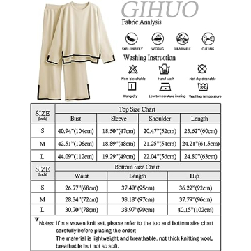 Gihuo Women's 2 Piece Knit Lounge Set for Comfort and Style