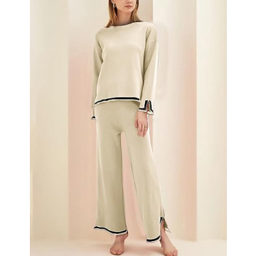 Gihuo Women's 2 Piece Knit Lounge Set for Comfort and Style
