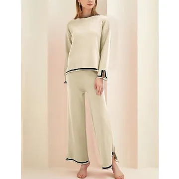 Gihuo Women's 2 Piece Knit Lounge Set for Comfort and Style