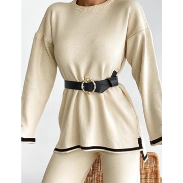 Gihuo Women's 2 Piece Knit Lounge Set for Comfort and Style