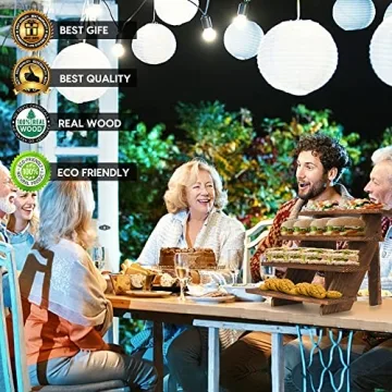 Versatile Wooden Display Stand for Cupcakes and More