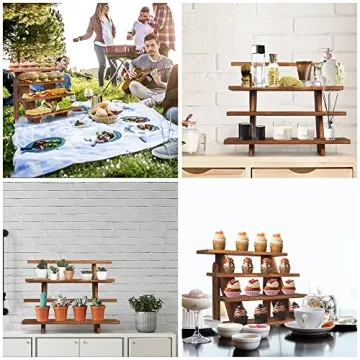 Versatile Wooden Display Stand for Cupcakes and More