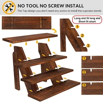 Versatile Wooden Display Stand for Cupcakes and More