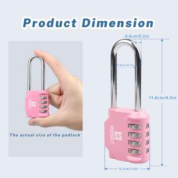 RESET-060 4 Digit Combination Padlock with 2.4 inch Long Shackle Combination Lock,Outdoor Waterproof...