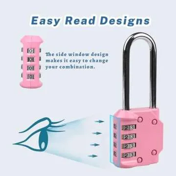 RESET-060 Pink 4 Digit Combination Padlock for Lockers