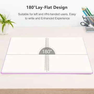 RETTACY Blank Journal Notebook, A4 Blank Spiral Notebook with 300 Pages, 8.2'' × 11.2'' Large Size, 81 LB/120 GSM Thick Paper, Flexible Plastic Cover, for Sketching, Drawing, Painting (Purple)