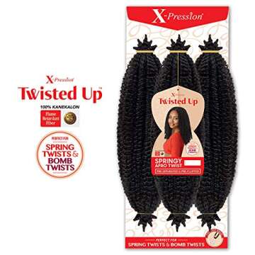 MULTI PACK DEALS! Outre Synthetic Braid - X PRESSION TWISTED UP SPRINGY AFRO TWIST 16 (1-PACK, 1)