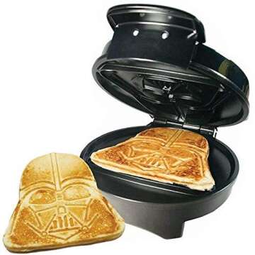 Uncanny Brands Star Wars Darth Vader Waffle Maker- The Sith Lord On Your Waffles- Waffle Iron