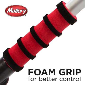 Mallory 996-35 Maxx 35" Snow Brush with Foam Grip and Clear Aluminum Handle (Colors May Vary)