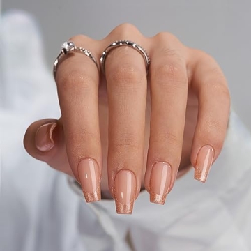 BTArtbox Gold Rose French Tip Press On Nails - 30 Kit