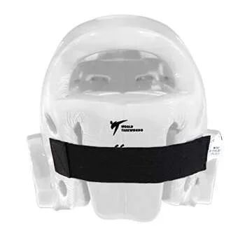 adidas Taekwondo Headgear with Face Shield White Large