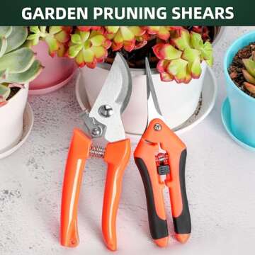 EWPJDK 2 PCS Garden Pruning Shears, Pruning Shears for Gardening, Stainless Steel Garden Shears, Gar...