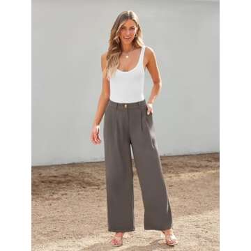 LILLUSORY Wide Leg Dress Work Pants Womens Palazzo Flowy 2025 Summer Spring High Waisted Professiona...