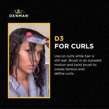 Denman Hair Brush for Curly Hair D3 (Honolulu Yellow) 7 Row Styling Brush for Blow-Drying