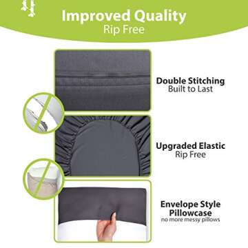 BAMPURE Luxury Series King Sheet Set - 100% Viscose derived from Bamboo Sheets King Size - Super Soft Viscose Bamboo Cooling Sheets for Hot Sleepers -Up to 16’’ Deep Pocket King Sheet Set (C.Gray)