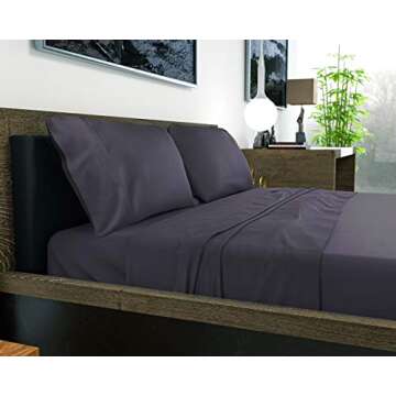 BAMPURE Luxury Series King Sheet Set - 100% Viscose derived from Bamboo Sheets King Size - Super Soft Viscose Bamboo Cooling Sheets for Hot Sleepers -Up to 16’’ Deep Pocket King Sheet Set (C.Gray)