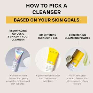 Acure Brightening Cleansing Gel - Vegan Cleanser for Radiant Skin - Pomegranate, Blackberry & Acai Infused - Antioxidant-Rich Gentle Formula for All Skin Types - 4 Fl Oz