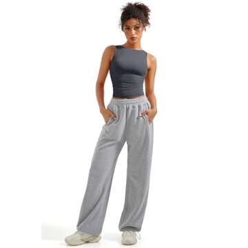 SUUKSESS Women Double Lined Sleeveless Going Out Basic Tank Tops Ruched Summer Casual T Shirts (Ash, X-Small)