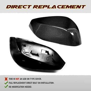 GaofeiLTF Infiniti Mirror Caps - Real Carbon Fiber Replacement