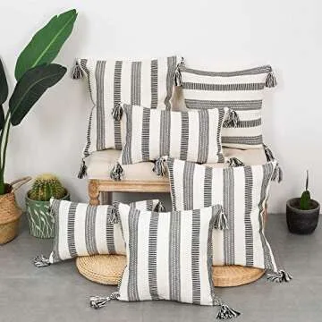 Stylish Black White Throw Pillow Covers Set for Home