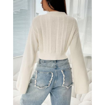 Verdusa Women's Mock Neck Crop Sweater - Stylish Comfort