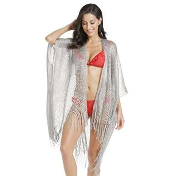 JK Unicorn Bathing Suit Cover Ups for Women Kimono Swimsuit Cover Ups for Women Cover Ups for Swimwear Women(Silver)