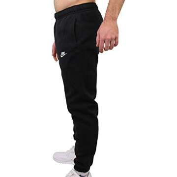 Nike Men's Club Open-Hemmed Pants Black | Black | White MD