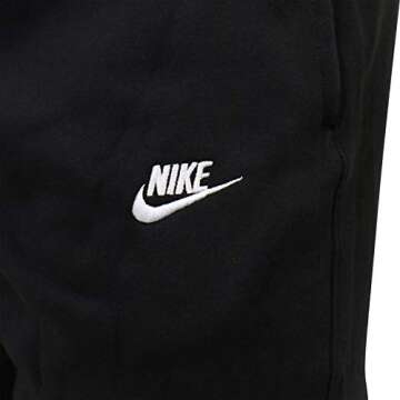 Nike Men's Club Open-Hemmed Pants Black | Black | White MD