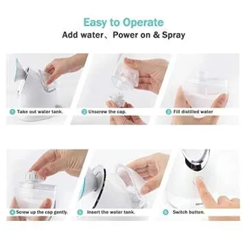 EZBASICS Facial Steamer Ionic Face Steamer for Home Facial, Warm Mist Humidifier Atomizer for Face Sauna Spa Sinuses Moisturizing, Unclogs Pores, with Stainless Steel Skin Kit (Golden)