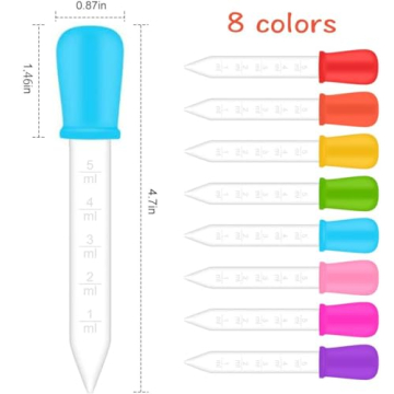 KLDSCP Colorful Eye Droppers Set for Kids Crafts