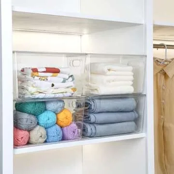 Vtopmart Clear Stackable Storage Bins - 8 Pack for Kitchen & More