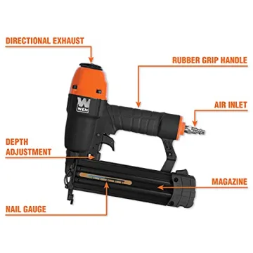 WEN 61721 18-Gauge 3/8-Inch to 2-Inch Pneumatic Brad Nailer