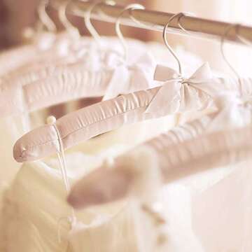 24 Pieces Satin Padded Hangers Satin Hangers with Anti-Rust Swiveling Hook Shoulder Hangers for Hanging Dresses, Sweaters, Suits and More (White)